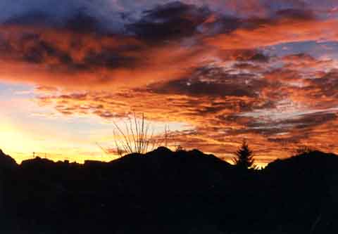 Sonnenuntergang Blick aus der Wohnung